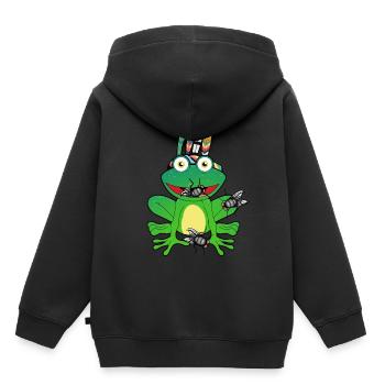 écologie grenouille insectes ami écologie environnement nature - Sweat Premium à capuche enfant bio - noir - Dos - AI Model Kid Male (0cm)