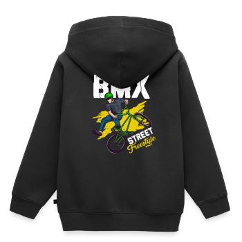 Bmx Bmx Vélo Bmx Accessoires Bmx Enfants - Sweat Premium à capuche enfant bio - noir - Dos - AI Model Kid Male (0cm)