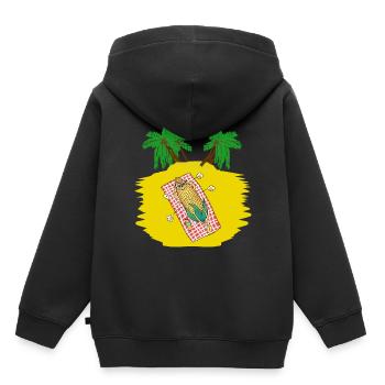 Vacanciers Touriste Paresseuse Paresse Loisirs Chaleur - Sweat Premium à capuche enfant bio - noir - Dos - AI Model Kid Male (0cm)
