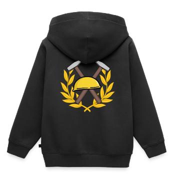 Handwerker Helm Hammer Baustelle Berufe Job - Kinder Premium Organic Hoodie - Schwarz - Hinten - AI Model Kid Male (0cm)