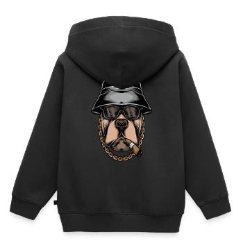 Bulldogge Bulldoggen Shirt Englische Bulldogge - Kinder Premium Organic Hoodie - Schwarz - Hinten - AI Model Kid Male (0cm)