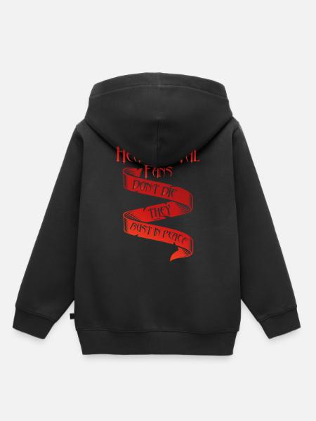 Heavy metal -fanit eivät kuole ruosteessa rauhassa - Lasten Premium huppari luomu - musta