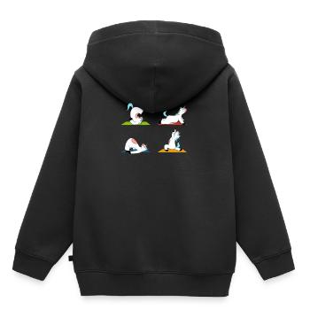 Yoga licornes de yoga Tapis de yoga - Sweat Premium à capuche enfant bio - noir - Dos - AI Model Kid Male (0cm)