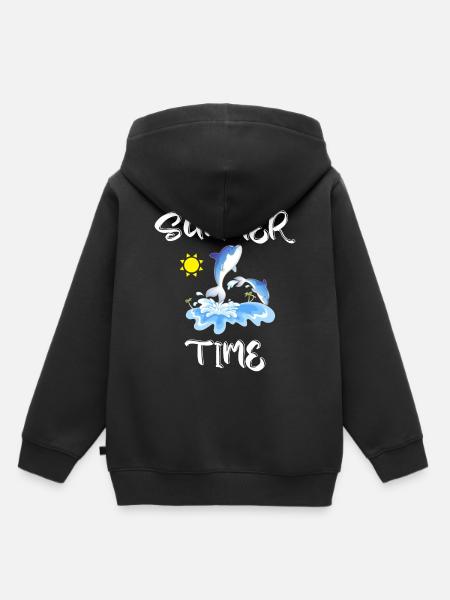 Sommerzeit - Kinder Premium Organic Hoodie - Schwarz