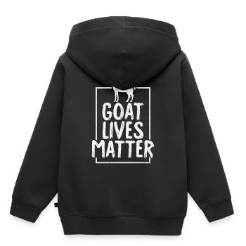 Goat Lives Matter - Sweat Premium à capuche enfant bio - noir - Dos - AI Model Kid Male (0cm)