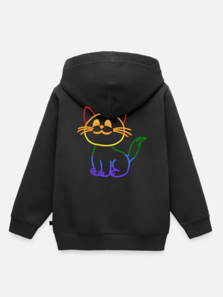 Katze LGBT Gay Pride gay Toleranz Anders - Premium børne hættetrøje økologisk - sort