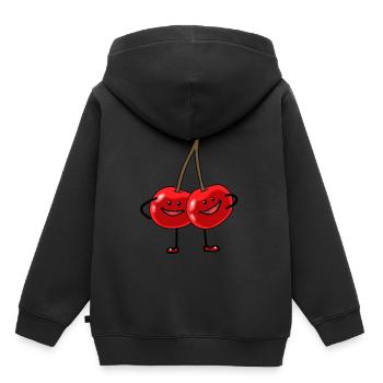 Fruits Fruits Fruits tropicaux Fruits Fantasy cerises - Sweat Premium à capuche enfant bio - noir - Dos - AI Model Kid Male (0cm)
