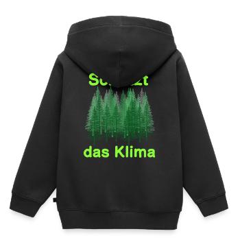 Wald Natur Wildnis Bäume Klima Naturschutz Co2 - Kinder Premium Organic Hoodie - Schwarz - Hinten - AI Model Kid Male (0cm)