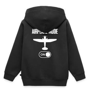 Flugzeug-Modus - Kinder Premium Organic Hoodie - Schwarz - Hinten - AI Model Kid Male (0cm)