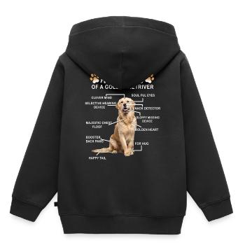 Golden Golden Retriever Dog - Kids Premium Organic Hoodie - black - Back - AI Model Kid Male (0cm)