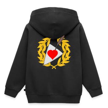 Maurerkelle chantier maison construction maison construire coeur - Sweat Premium à capuche enfant bio - noir - Dos - AI Model Kid Male (0cm)