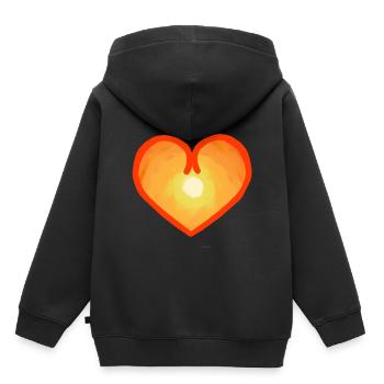 Herzlich Herz Sonnenaufgang Sonnenschein Sonne - Kinder Premium Organic Hoodie - Schwarz - Hinten - AI Model Kid Male (0cm)