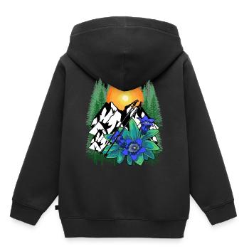 Austria Switzerland Allgäu Dolomites Tyrol South Tyrol - Kids Premium Organic Hoodie - black - Back - AI Model Kid Male (0cm)