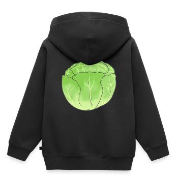 Eisbergsalat Kohl Gemüse Bio Vegetarisch Garten - Kinder Premium Organic Hoodie - Schwarz - Hinten - AI Model Kid Male (0cm)