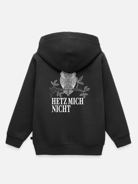 Eulen Geschenke - Hetz mich nicht Eule Spruch - Kinder Premium Organic Hoodie - Schwarz