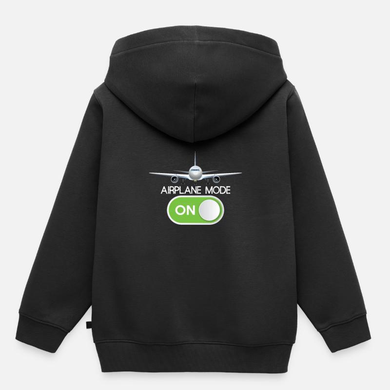 Mode avion - Sweat Premium à capuche enfant bio - noir