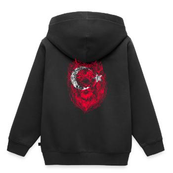Turquie Lion Turc Turc Turc Turc Tête de Lion - Sweat Premium à capuche enfant bio - noir - Dos - AI Model Kid Male (0cm)