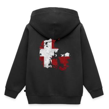 Danemark - frontière dans le drapeau national - Sweat Premium à capuche enfant bio - noir - Dos - AI Model Kid Male (0cm)