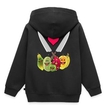 Küchenmesser Vegetarisch Früchte exotisch Obst - Kinder Premium Organic Hoodie - Schwarz - Hinten - AI Model Kid Male (0cm)