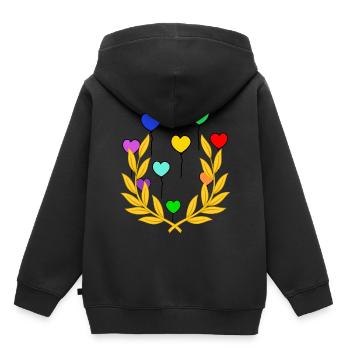 Lorbeerkranz Luftballons Sieg Sieger Gewinner - Kinder Premium Organic Hoodie - Schwarz - Hinten - AI Model Kid Male (0cm)