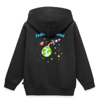 Endlich Schulkind Rakete Einschulung Kinder - Kinder Premium Organic Hoodie - Schwarz - Hinten - AI Model Kid Male (0cm)