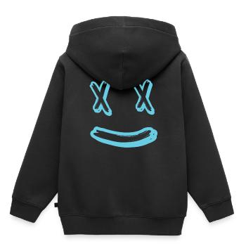 Rires du visage - Sweat Premium à capuche enfant bio - noir - Dos - AI Model Kid Male (0cm)