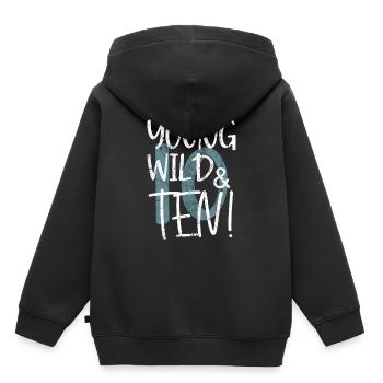 10.Geburtstag young wild & nine - Kinder Premium Organic Hoodie - Schwarz - Hinten - AI Model Kid Male (0cm)