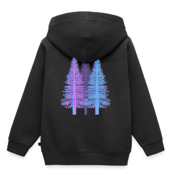 arbres arbre fantaisie épicéa forêt de conifères sapin - Sweat Premium à capuche enfant bio - noir - Dos - AI Model Kid Male (0cm)