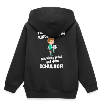 Schulkind Einschulung Schulanfang fußball - Kinder Premium Organic Hoodie - Schwarz - Hinten - AI Model Kid Male (0cm)