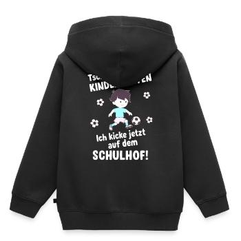 Schulkind Einschulung Schulanfang junge - Kinder Premium Organic Hoodie - Schwarz - Hinten - AI Model Kid Male (0cm)