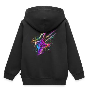 Bunte Musiker Bass E-Gitarre - Kinder Premium Organic Hoodie - Schwarz - Hinten - AI Model Kid Male (0cm)