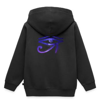 Œil cosmique Des Ra Hiéroglyphe égyptien - Sweat Premium à capuche enfant bio - noir - Dos - AI Model Kid Male (0cm)