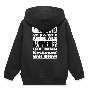 Handwerker Handwerker Sprüche Handwerk Baustelle - Kinder Premium Organic Hoodie - Schwarz - Hinten - AI Model Kid Male (0cm)