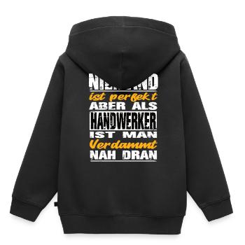 Handwerker Handwerker Sprüche Handwerk Baustelle - Kinder Premium Organic Hoodie - Schwarz - Hinten - AI Model Kid Male (0cm)