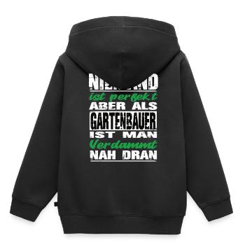 Gartenbau Gartenbauer Sprüche Handwerk Baustelle - Kinder Premium Organic Hoodie - Schwarz - Hinten - AI Model Kid Male (0cm)