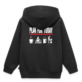 Motocross Plan for Today - Sweat Premium à capuche enfant bio - noir - Dos - AI Model Kid Male (0cm)
