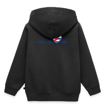Cuba Coeur drapeau Pouls Cuban - Sweat Premium à capuche enfant bio - noir - Dos - AI Model Kid Male (0cm)