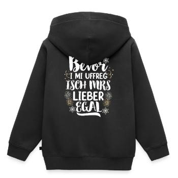 Bevor i mi uffreg isch mrs lieber egal - Kinder Premium Organic Hoodie - Schwarz - Hinten - AI Model Kid Male (0cm)