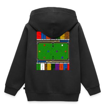 Snooker Semi-Professionnel - Sweat Premium à capuche enfant bio - noir - Dos - AI Model Kid Male (0cm)