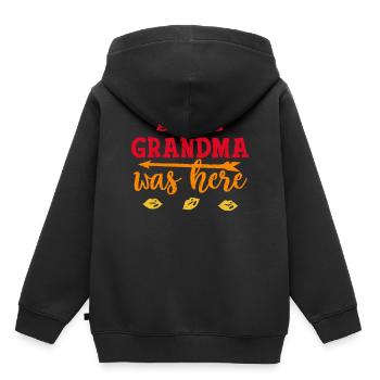 Grand-mère était ici grand-mère - Sweat Premium à capuche enfant bio - noir - Dos - AI Model Kid Male (0cm)