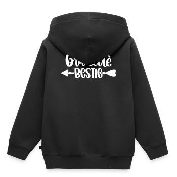 Brunette Bestie Team Heart Love Friendship - Kids Premium Organic Hoodie - black - Back - AI Model Kid Male (0cm)
