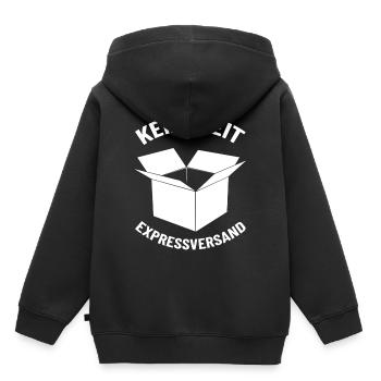 KEINE ZEIT EXPRESSVERSAND PAKET LIEFERUNG - Kinder Premium Organic Hoodie - Schwarz - Hinten - AI Model Kid Male (0cm)