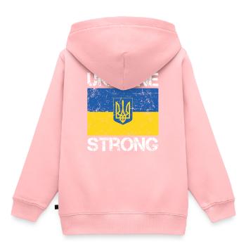 Ukraine stark - Kinder Premium Organic Hoodie - Rosa - Hinten - AI Model Kid Female (0cm)