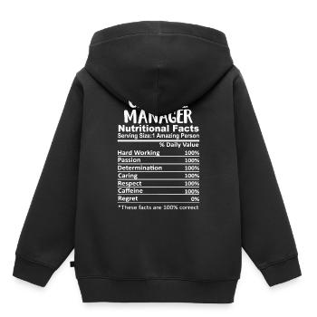 General Manager Nutrition Facts Lustig - Kinder Premium Organic Hoodie - Schwarz - Hinten - AI Model Kid Male (0cm)