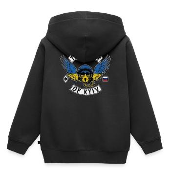 Geist von Kiew ukrainische Flagge Ukraine stark - Kinder Premium Organic Hoodie - Schwarz - Hinten - AI Model Kid Male (0cm)