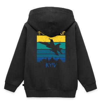 Der Geist von Kiew - Kinder Premium Organic Hoodie - Schwarz - Hinten - AI Model Kid Male (0cm)