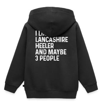 Ich mag Lancashire Heeler und vielleicht 3 Personen Hund - Kinder Premium Organic Hoodie - Schwarz - Hinten - AI Model Kid Male (0cm)
