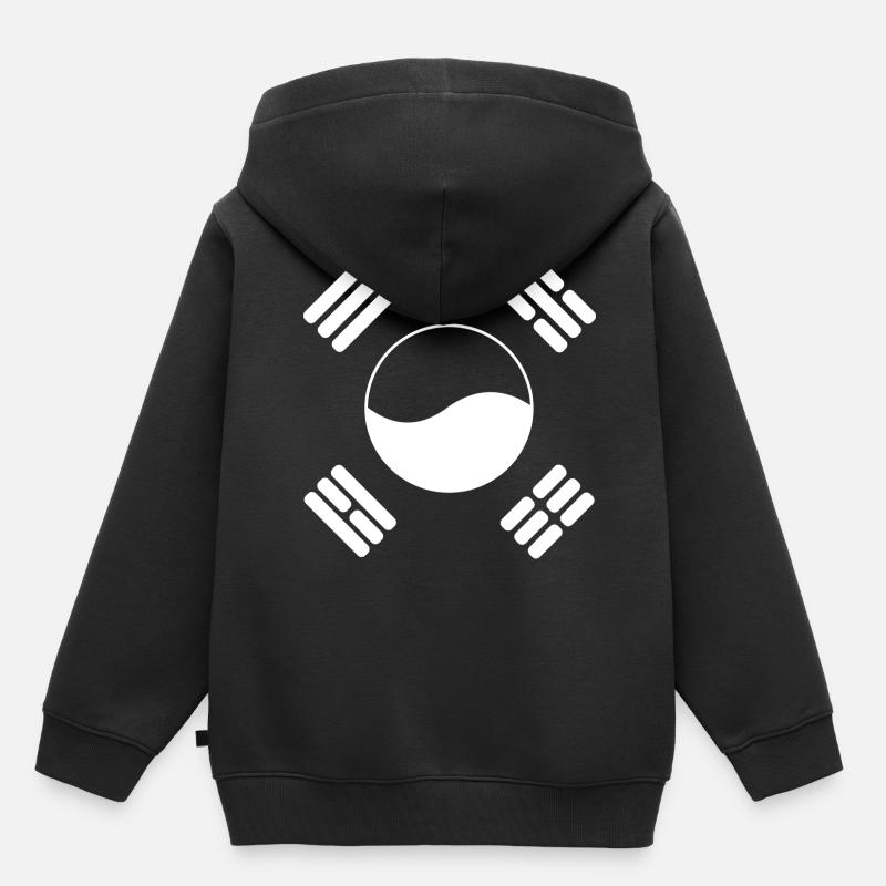 Corée du Sud - Sweat Premium à capuche enfant bio - noir