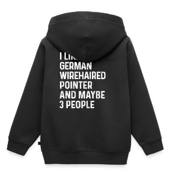 J’aime le pointeur allemand à poil métallique et peut-être 3 - Sweat Premium à capuche enfant bio - noir - Dos - AI Model Kid Male (0cm)