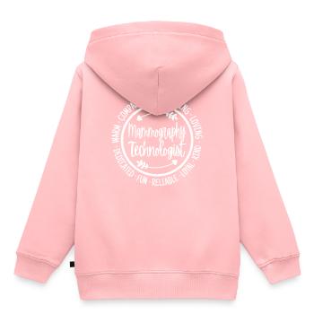 Technologue en mammographie Vintage - Sweat Premium à capuche enfant bio - rose - Dos - AI Model Kid Female (0cm)